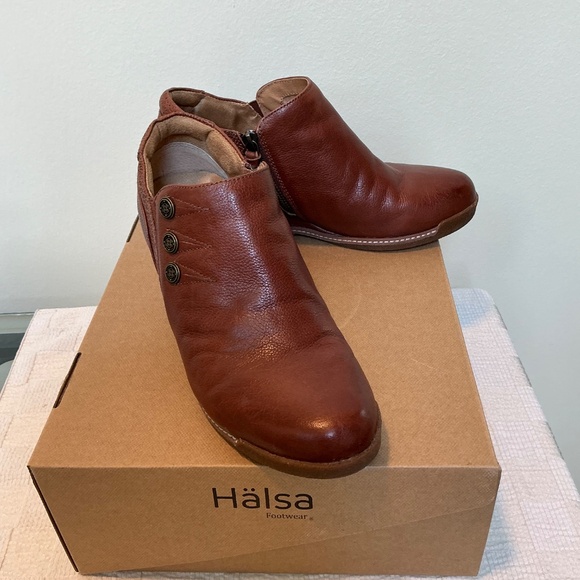 Halsa Devina Wedge Leather Shoe Dark Brown, Size 8 - Picture 5 of 7